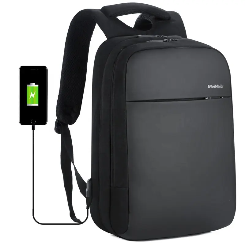 Bolsa de ordenador con logotipo personalizado, morral impermeable con cable USB para viaje de negocios, mochila para estudiantes universitarios, swiss