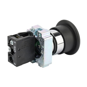 XB2-BC interruttore a pulsante con alloggiamento in argento da 40mm con funzione di ripristino automatico 1NO a fungo nero in metallo 220V tensione Max - Product Image 3