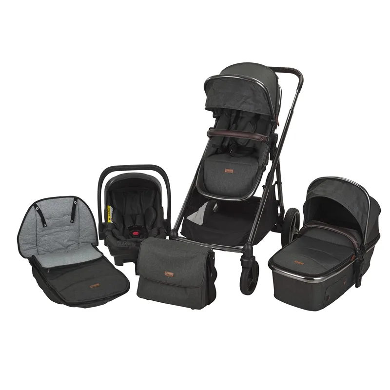 Luxo 20+ Diferentes Combinações de Assentos, Berços de Transporte ou Cápsulas Infantil Carrinho de Bebê 3 em 1 Gêmeos