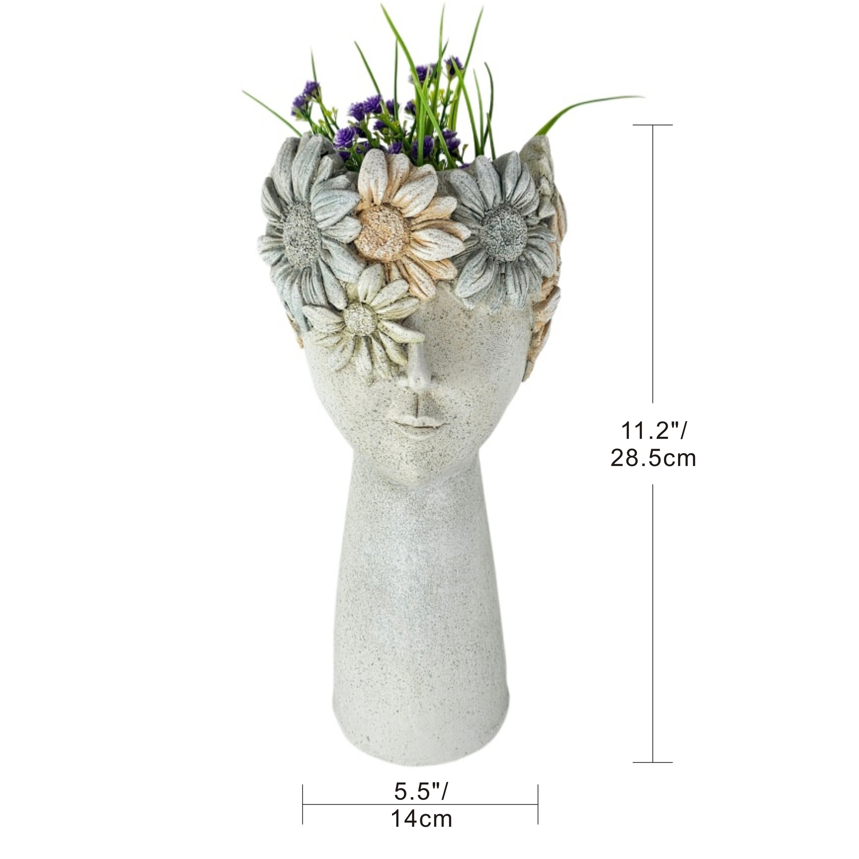 Jardinière à col haut tournesol de 28,5 cm