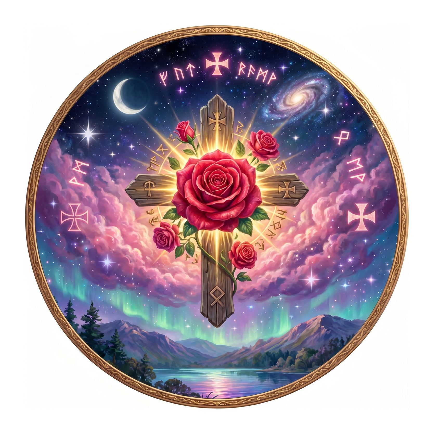 Croix de roses