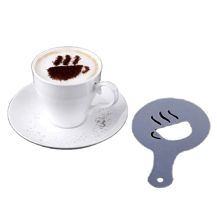 Accessori per caffè Barista Art stencil plastica Latte Cappuccino stencil modello caffè personalizzato