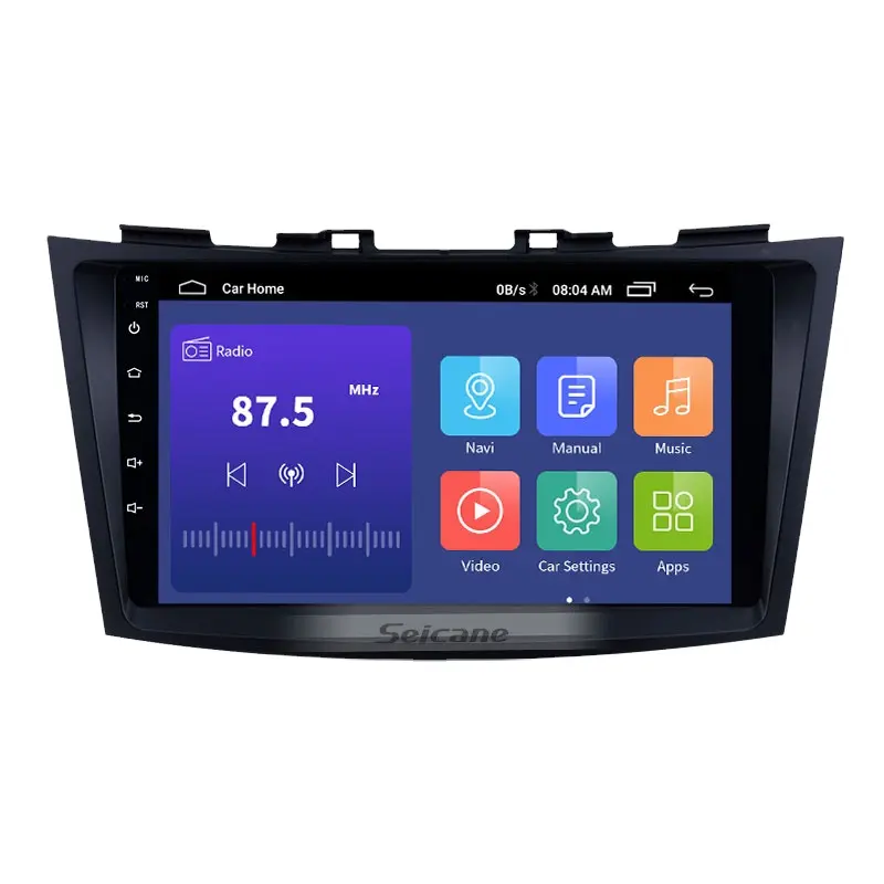 9นิ้วแอนดรอยด์11.0ทัชสกรีน GPS Navi สเตอริโอพร้อม WiFi พร้อมเพลง USB AUX รองรับ DAB SWC DVR สำหรับ2012 Suzuki Swift