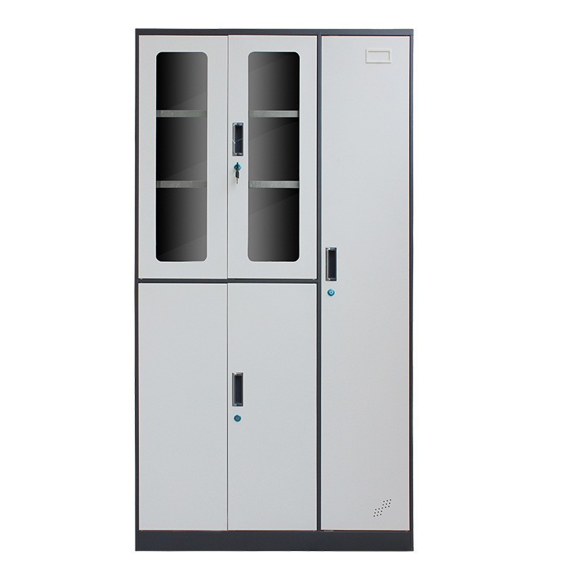 Gray and white two-tone five-door cabinet