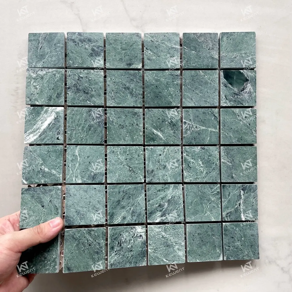 China Foshan Kewentmosaic Azulejos de mosaico de mármol verde Venta
