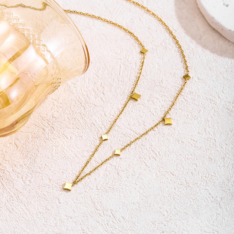 Diamond Sequin Necklace Gold