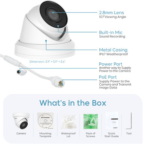 HITOSINO OEM HIK 5MP 8MP 4K ไมโครโฟนในตัว Night Vision การตรวจจับการเคลื่อนไหวป้อมปืนกล้อง IP - Product Image 6
