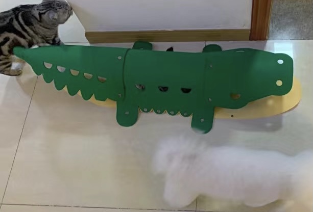Tunnel Per Gatti In Feltro 91cm - Giocattolo Interattivo Con Bordi Morbidi, Verde/Caffè - Foto 2