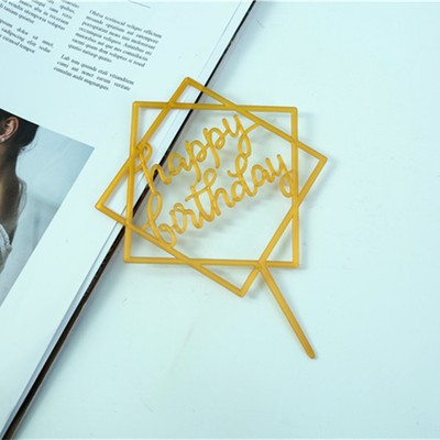 10 gold square imitation acrylic pieces