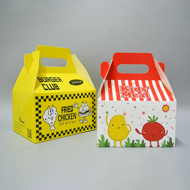 Personalizado descartável Food Grade McDonalds Gable Forma Kids caixa Happy Meal para crianças