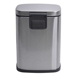 5L temelleri paslanmaz çelik dikdörtgen yumuşak yakın çöp tenekesi adım çöp tenekesi pedallı çöp kutusu - Product Image 5