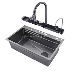 Çok fonksiyonlu LED mutfak lavabo musluğu paslanmaz çelik lavabo mutfak musluk lavabo musluğu fincan sebze yıkama ile - Product Image 3