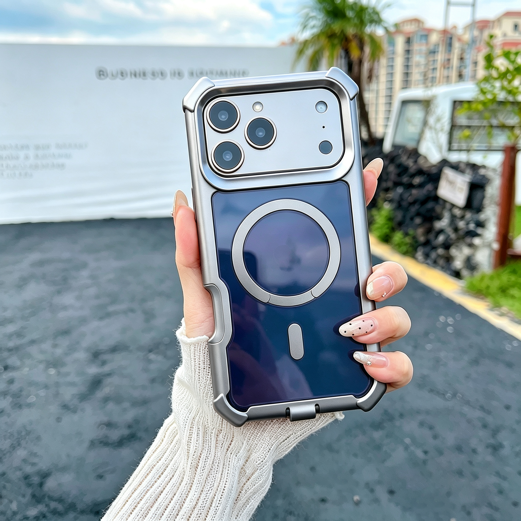Silver+Dark blue