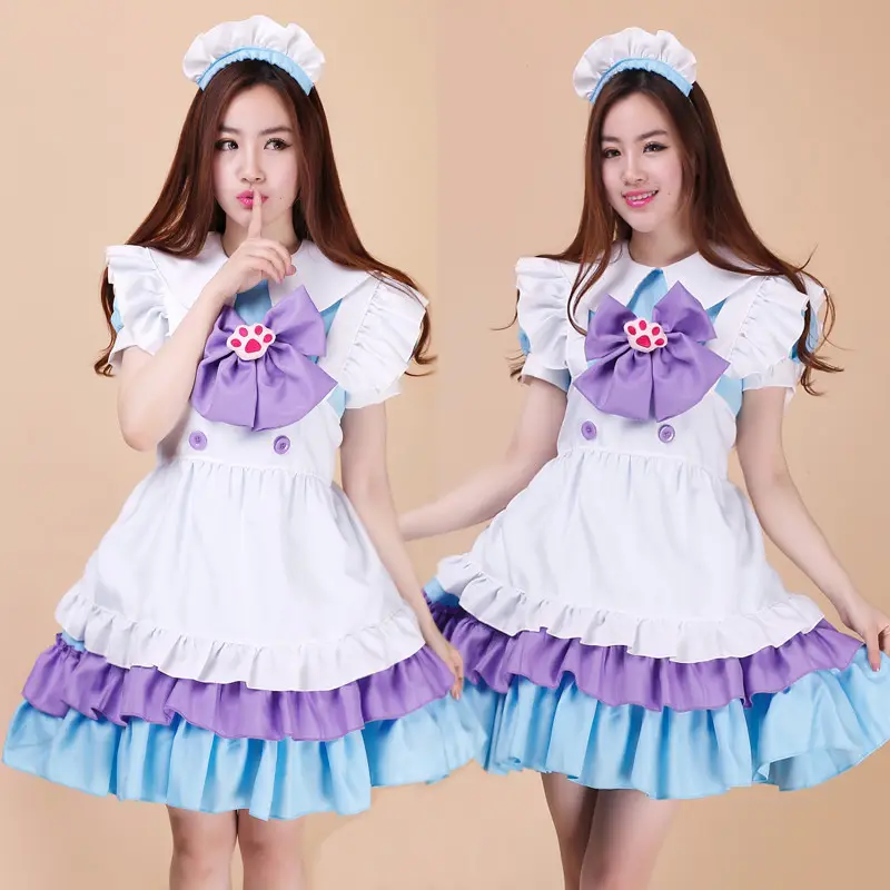 Las chicas Anime Cosplay gato hermosa Lolita vestido japonés Cosplay dama vestido de traje