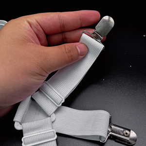 Gacent Webbing Strap Factory Customizable Non-Slip <strong>Elastic</strong> Bed Sheet Fasteners <strong>with</strong> Metal <strong>Clips</strong> for All Sizes - Product Image 3