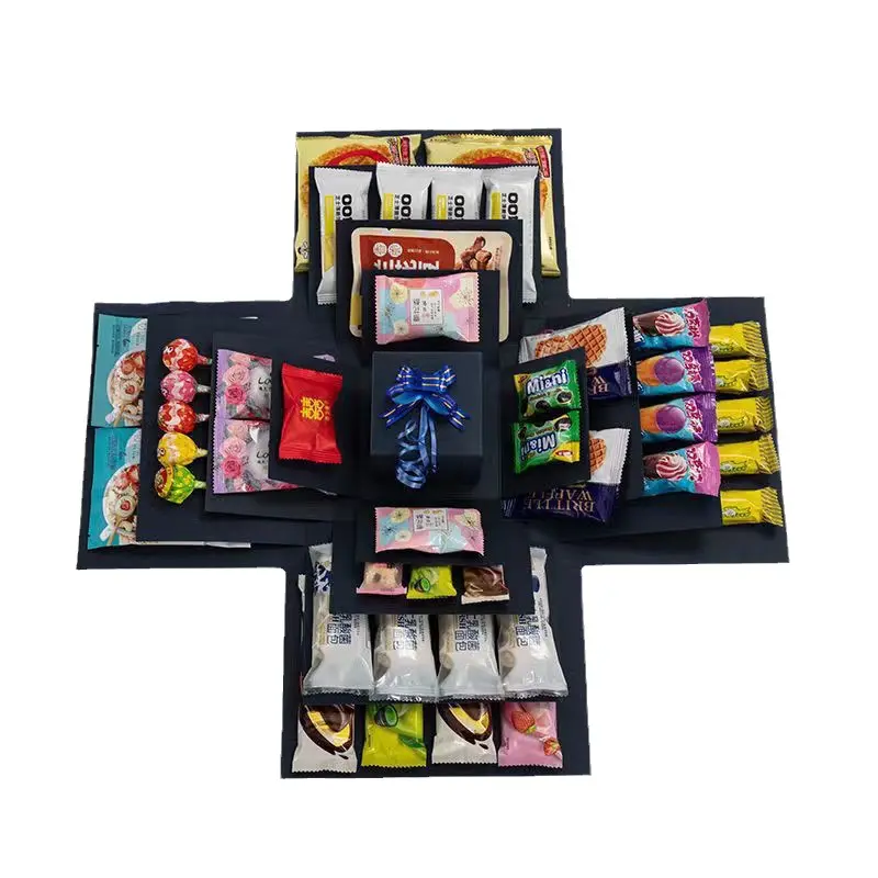 الأكثر مبيعًا صندوق هدايا انفجار عيد ميلاد إبداعي صندوق وجبات خفيفة مفاجأة سهل الاستخدام انفجار للأطفال والعشاق