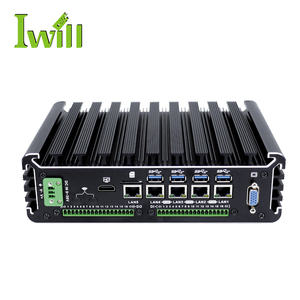 Procesador integrado Mini Pc Core 6th I7 5 LAN GPIO Linux Sistema operativo Mini Pc con voltaje amplio de 9V a 36V
