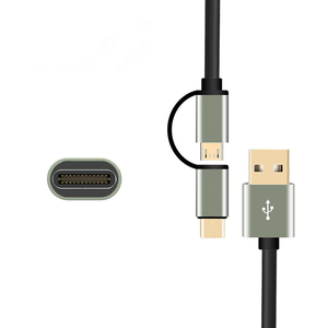 Hot Sale Gold <strong>2</strong> <strong>in</strong> <strong>1</strong> Micro Type C Charging Spring PVC Coiled USB Cable - Product Image 5