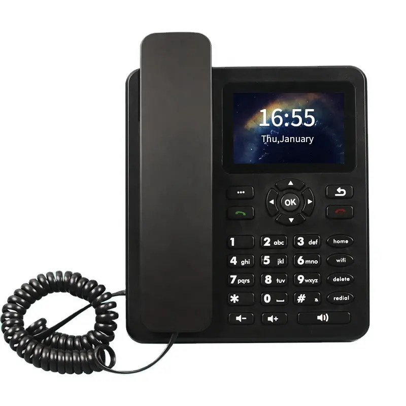 2G 3G 4G GSM VoLTE מסך צבעוני 3.5 אינץ' כפול SIM GSM אינטרנט קווי אלחוטי למשרד בלוטות' טלפון אלחוטי קבוע