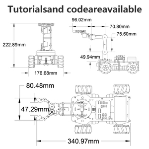 ACEBOOT 4WD McNamm Radgreifer-Kit Line Follower Hindernis vermeidung roboterarm für Arduino IDE Trolley Robot mit Unterstützung