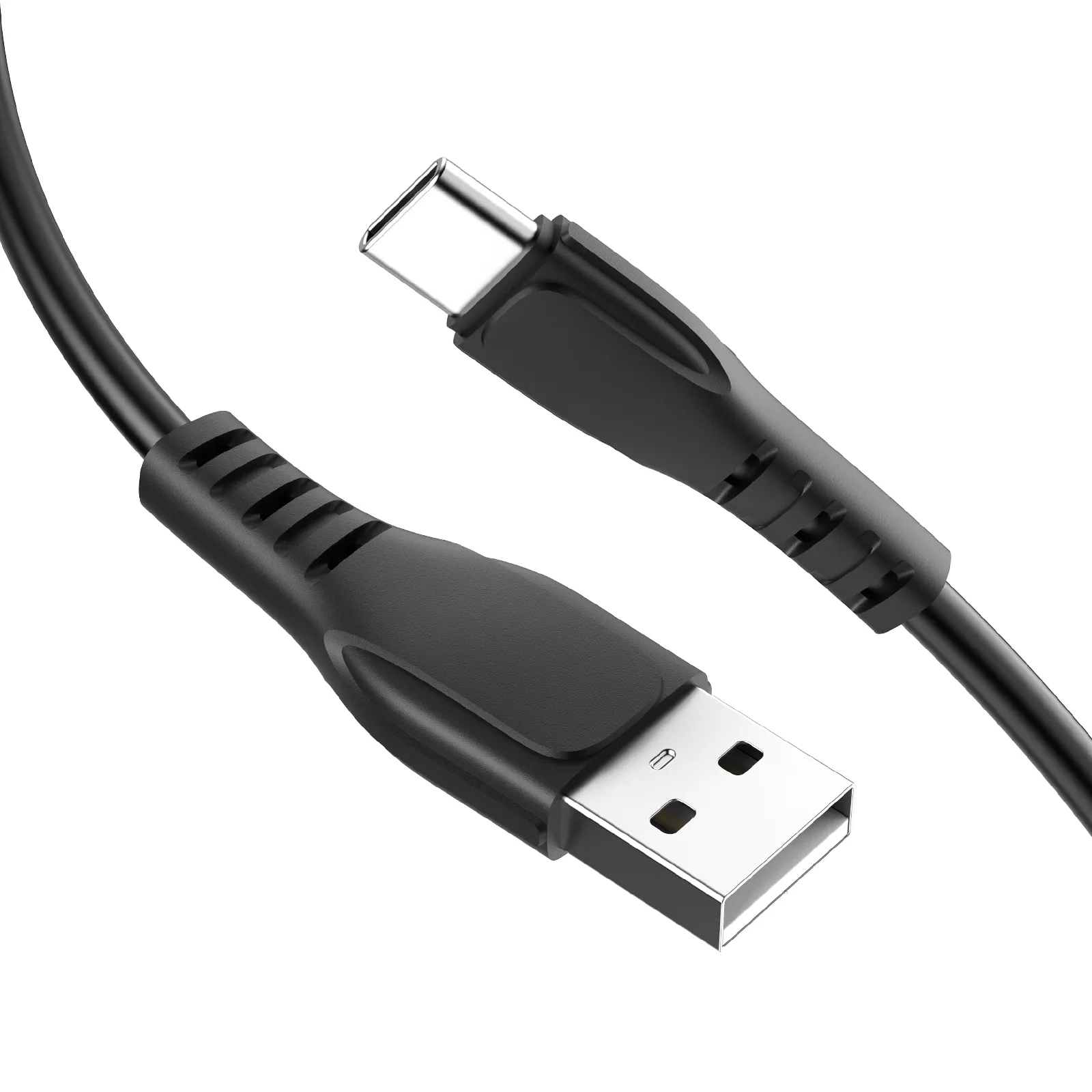 Nhà Máy Bán buôn giá Cáp USB 3A loại C sạc nhanh Silicone bìa đen giao diện dữ liệu điện thoại di động sạc cáp