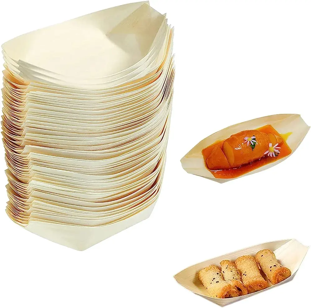 Alta Qualidade Japonês Sashimi Placa Snack Sobremesa Descartável Sushi De Madeira Servindo Bandeja Barcos