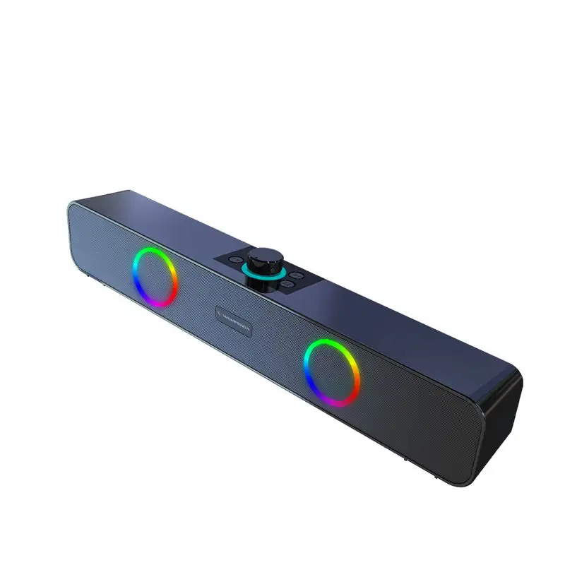 Sıcak ev sinema sistemi ses çubuğu taşınabilir kablosuz Subwoofer çift boynuz Bluetooth hoparlör RGB renkli ışıklar