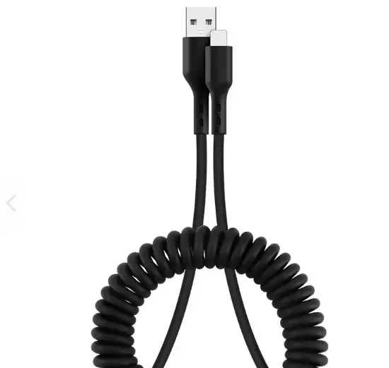 2023 Venta caliente espiral en espiral micro cable USB resorte suave en espiral micro Cable de teléfono móvil