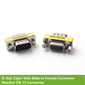 D-Sub 15pin VGA公到VGA母转换器监视器DB15 RGB HDB 15P VGA扩展器连接器适配器 - Product Image 2