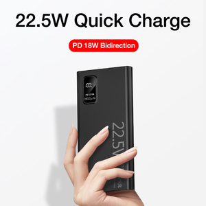 PD22.5W Bancos de energía móviles de carga súper rápida 10000mAh 18w Salida de entrada tipo C con linterna LED banco de energía USB dual 20000mAh - Product Image 3