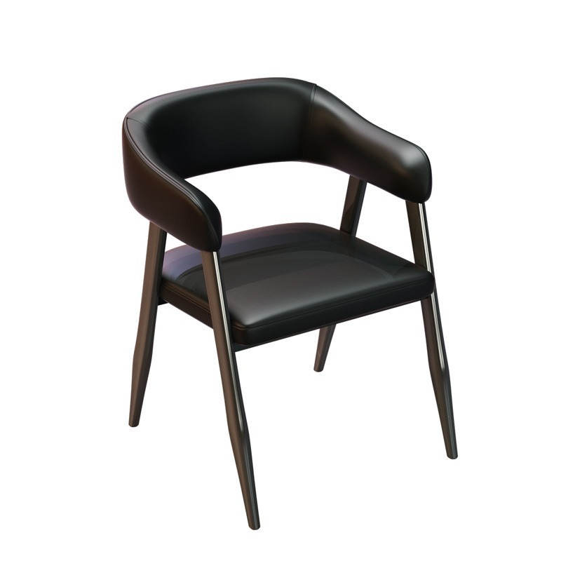 Silla de comedor con pata negra.