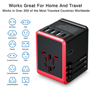 Enchufes múltiples 2 tipo C 3USB enchufe portátil mundo Universal carga rápida Tailandia adaptador de viaje - Product Image 3