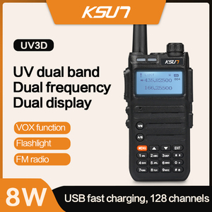 KSUN-Dispositivo de comunicación por radio de 2 vías TFSI, sistema de intercomunicación inalámbrico de 8W, portátil, UHF, VHF, banda dual, walkie talkie