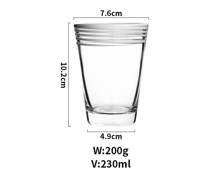 Highball Hand-made Glass Water Bottle Drinking Water Glass Bottle Glass Water Pitcher Sets with Delicate Rim for Home