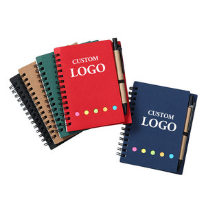 BECOL, venta al por mayor, Bloc de notas de estudiante multicolor, Mini Bloc de notas con logotipo personalizado, cuaderno espiral de papel Kraft ecológico con notas adhesivas