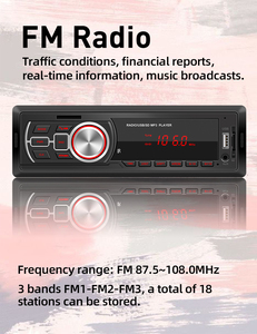 最新高品质产品FLAC无损声音多功能BT调频<span class=keywords><strong>USB</strong></span> 1Din车载MP3播放器内置车载收音机