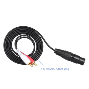 <strong>1</strong>.5m/ 5ft Stereo Audio <strong>Splitter</strong> Patch Y Cable Cord <strong>1</strong> XLR Female to <strong>2</strong> <strong>RCA</strong> Male Plug