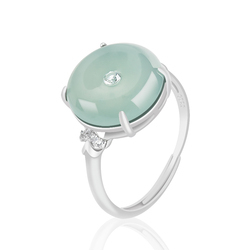 Bague boucle Ping An incrustée d'argent S925 D287