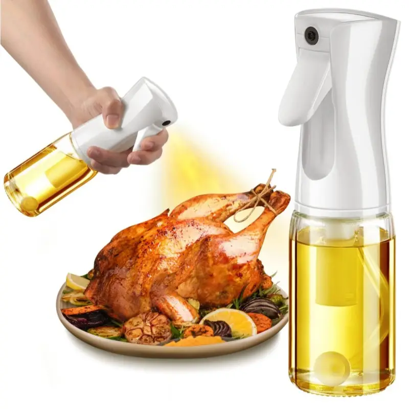 Dispenser per Spritzer di olio d'oliva riutilizzabile per uso alimentare da 200ml Mister bottiglia per spruzzatore di olio in vetro per cucinare insalata di frittura