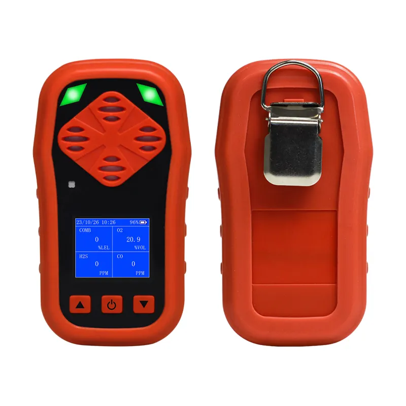 4 In 1 Portable Multi Gas Detector O2 CO H2S COMB Gas Leak Meter with LCD Screen