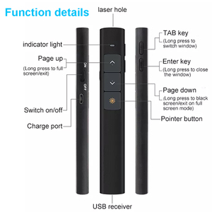 Presentatore Wireless USB con puntatore a luce verde Laser penna puntatore telecomando PPT per presentatore di presentazione Powerpoint PPT - Product Image 5
