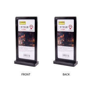 Card Holder Plastic 2-sided PVC Desktop 3 Colors Restaurant Menu Stand <strong>T</strong>-shaped Countertop Display Stand for Wedding or QR <strong>Code</strong> - Product Image 5