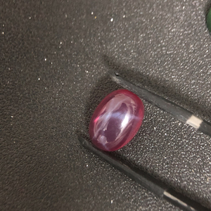 Satışa sentetik yakut kırmızı yakut Oval Cabochon 6 ışınları düz geri şeffaf yıldız yakut gevşek sentetik taş - Product Image 2