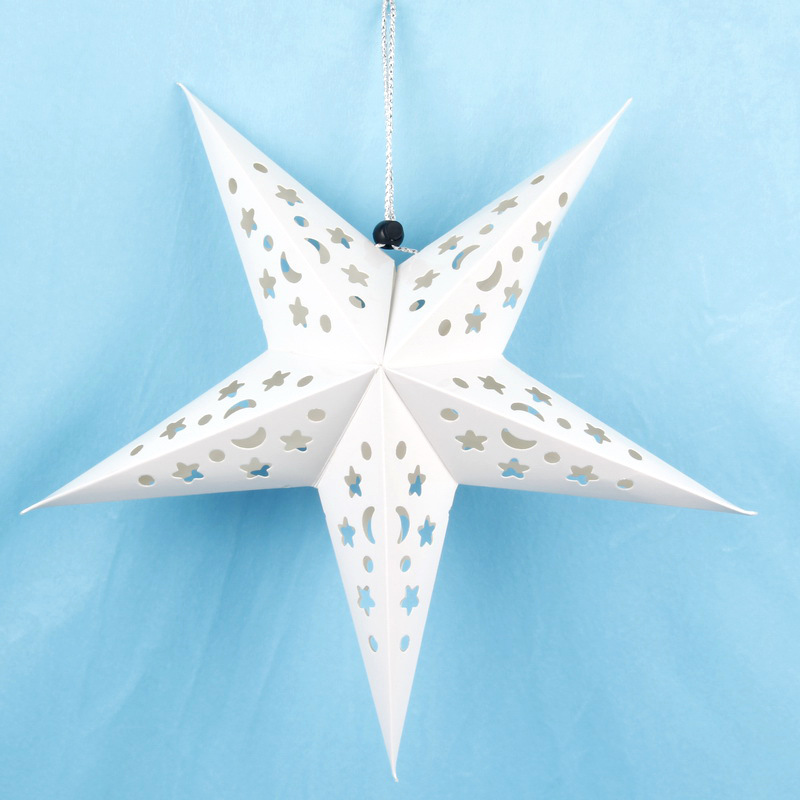 30cm white five-pointed star