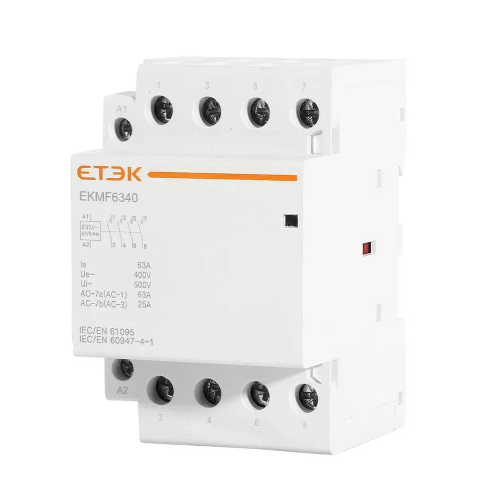 Contactores modulares ETEK 220V/120V Bobina AC tipo 40A magnético con certificados TUV CE 4P bajo voltaje 4 NO contactor