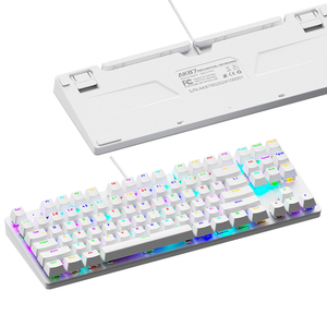 Teclado de película con cable USB con tapa transparente Abs de 87 teclas Retroiluminación de sonido suave para escribir en la oficina y juegos de computadora - Product Image 1