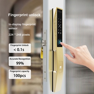 WINFREE SMART New Style Slim Aluminium Narrow Profile Fingerprint 3D Face Card <strong>Key</strong> Passcode Tuya Wifi Smart Door <strong>Lock</strong> - Product Image 2
