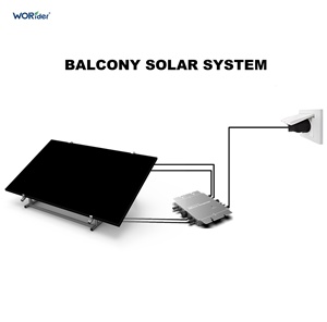 400W 800W 1200W Kit de balcón de sistema solar en la red Panel monocristalino Batería de iones de litio Controladores MPPT PWM-Smart Full Black - Product Image 3