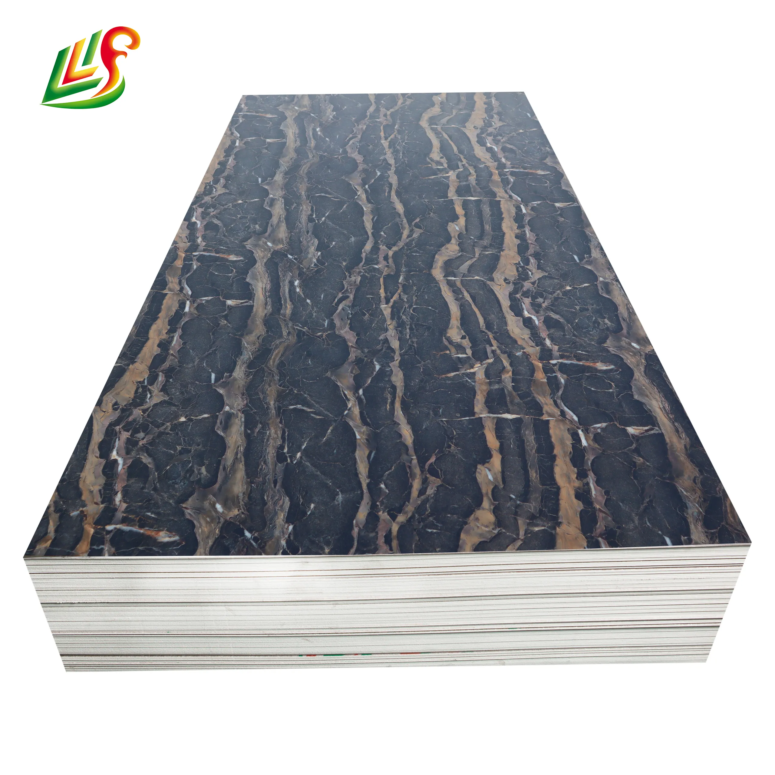 Papan Dinding Interior Bahan Bangunan/Panel Sangat Mengkilap Warna Marmer Papan Dinding Dekorasi/Papan Uv Lapisan Pvc Lembar