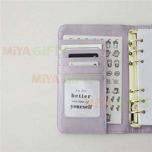 Raccoglitore budget A6/a5/b5 con buste in contanti blocco note diario a5 personalizzato economico agenda in pelle pu - Product Image 4